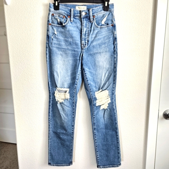 Madewell The Perfect Vintage Jeans Blue Distressed Jeans, Size 25 - Picture 1 of 8